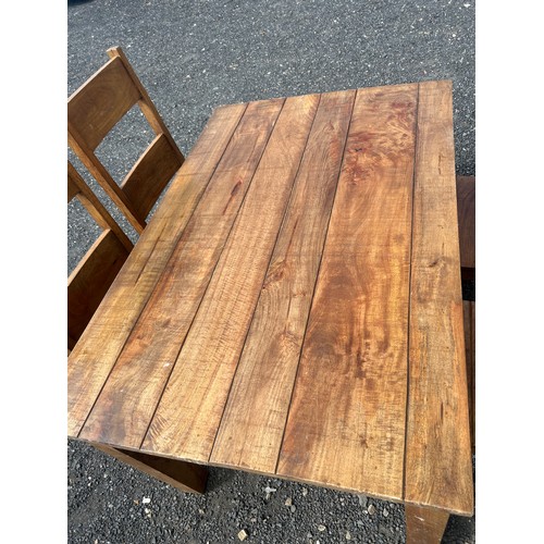 797 - Rustic style table & 4 x chairs - Believed to be 'Mango