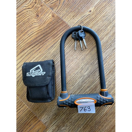 763 - Master lock bike lock & Scott Bike tool set