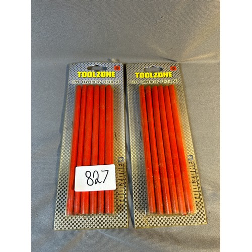 827 - 2 x Packs of 12 Carpenters pencils