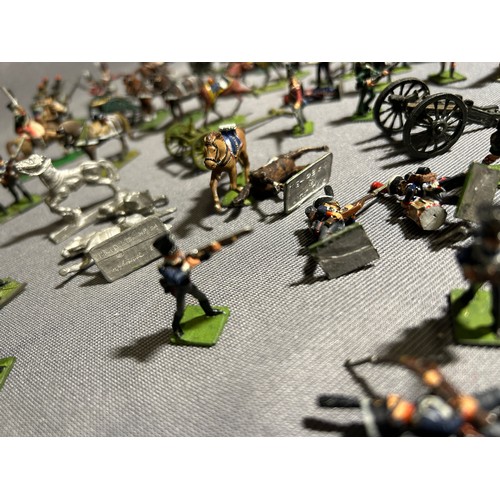 5 - Metal model army miniatures, majority likely Napoleonic, hand-painted with high degree of accuracy