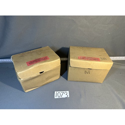 1073 - WW2 British respirators/ gas masks in box x 2