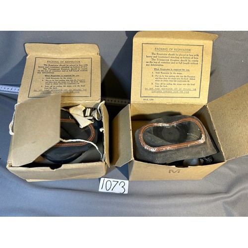 1073 - WW2 British respirators/ gas masks in box x 2