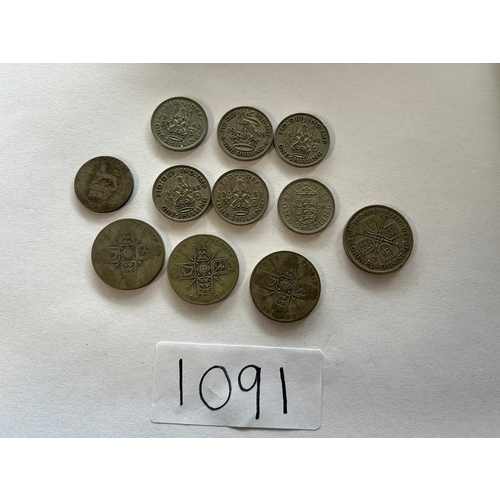 1091 - 7 x one shillings & 4 florins