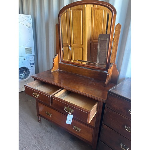 80 - Dresser with mirror - 107 x 48 x 177 cm approx.