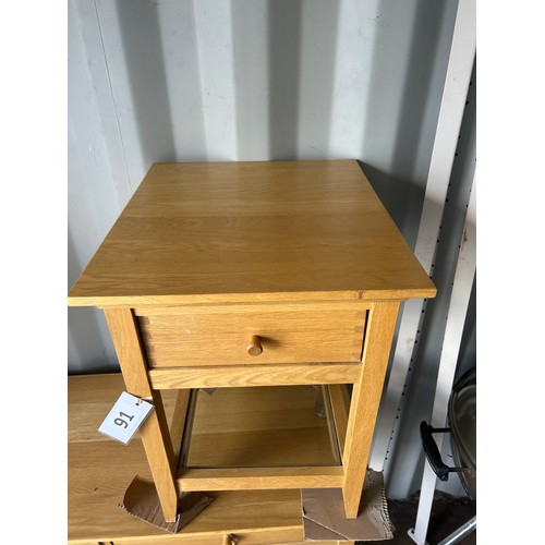 91 - Oak bedside unit - 60 x 45 x 50 cm approx.