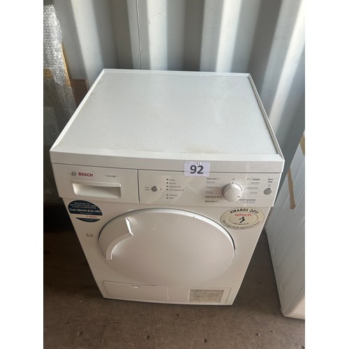 92 - Bosch Classixx7 8kg condenser tumble dryer