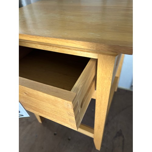 104 - Oak bedside table  (no glass for shelf at the bottom) 51 x 45 x 60 cm approx.