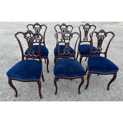 119 - Set of 6 x antique chairs