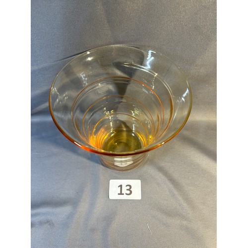 13 - Whitefriars glass vase - 20cms high approx.