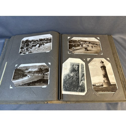 12 - Vintage postcard album with postcards