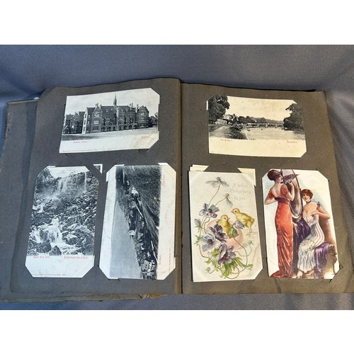 12 - Vintage postcard album with postcards