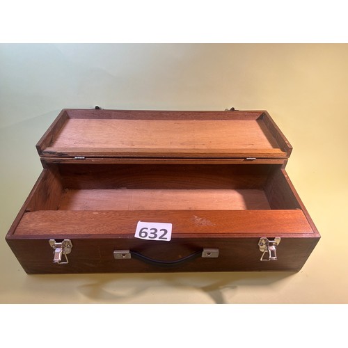 632 - 2 x wooden 'stationary' boxes and one other