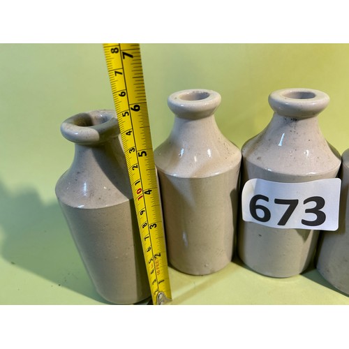 673 - Set of 4 small flagon type ceramic pots