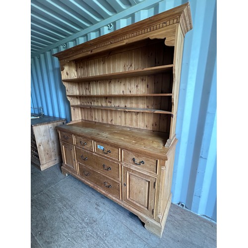 12 - Large pine dresser - 48cms (D) x 180cms (H) x 202cms (W) approx.