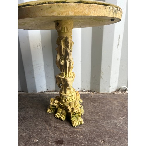 401 - Ornate garden table - 50cms x 46cms approx.