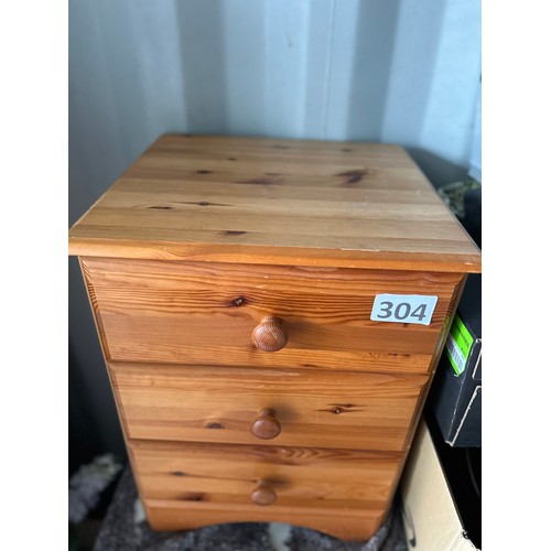 304 - Pine bedside drawers 57cms x 45cms x 40cms approx.