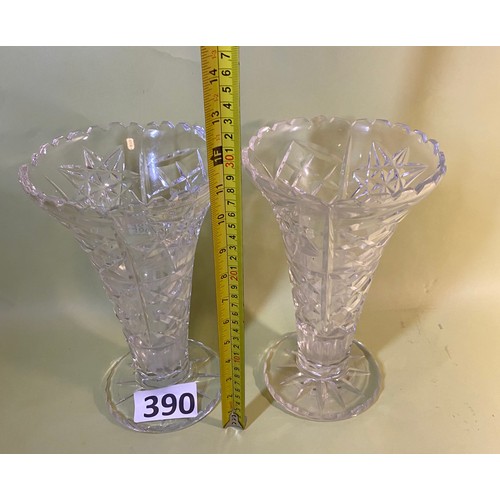 390 - Pair of glass vases