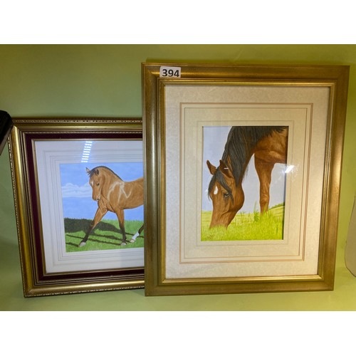 394 - 2 x gilt framed pictures by local artist - C Peeters