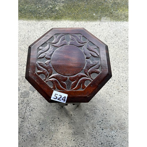 524 - Oriental style octagonal table 55cms (H) x 40cms diameter approx.