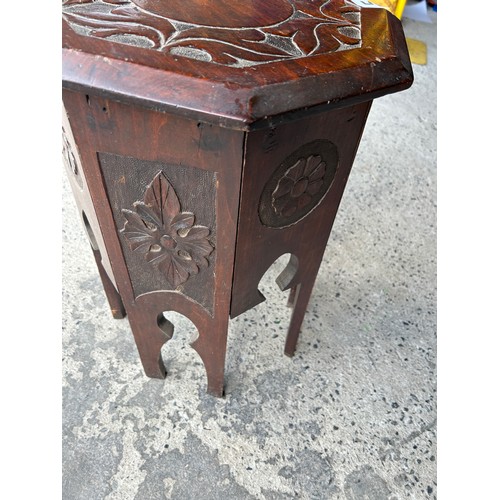 524 - Oriental style octagonal table 55cms (H) x 40cms diameter approx.