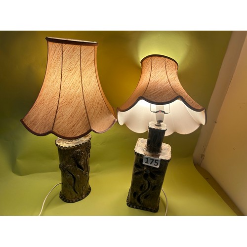 175 - Two studio pottery table lamps