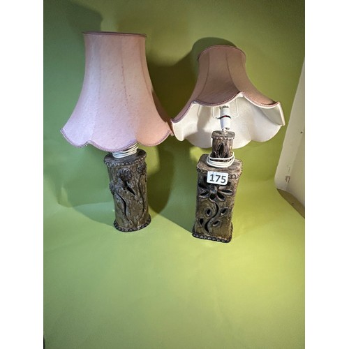 175 - Two studio pottery table lamps