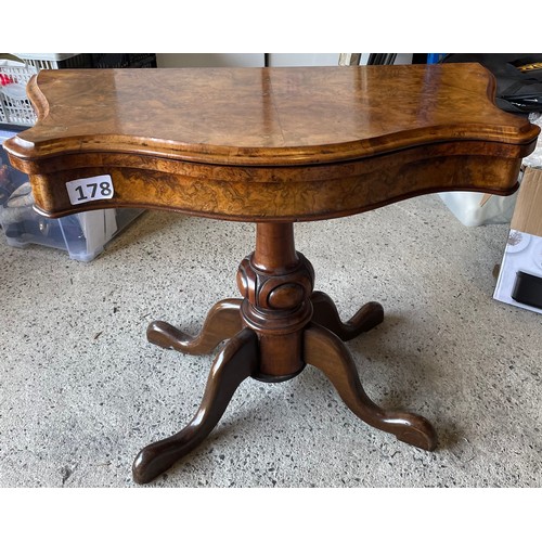 178 - French walnut veneer topped games table