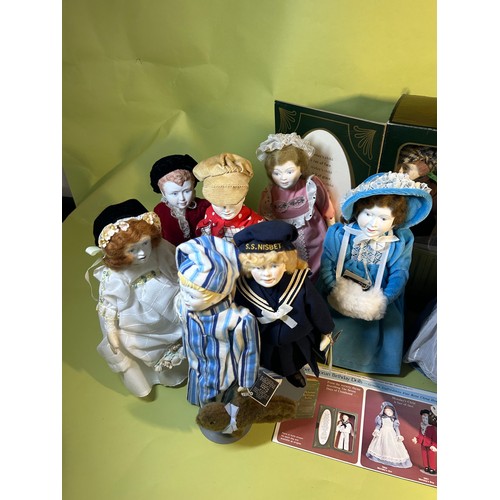 179 - Set of 14 Peggy Nisbet of 'Victorian Birthday' China dolls - 7 boys and 7 girls