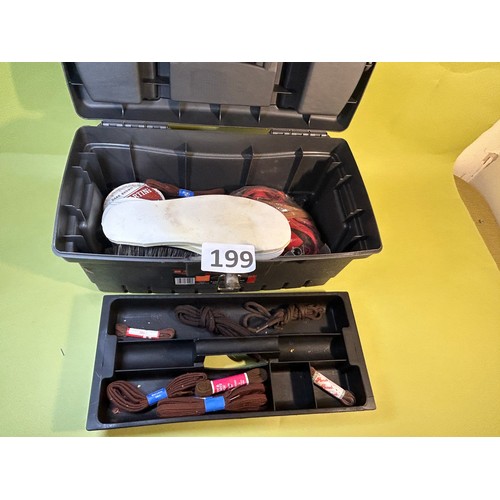 199 - Tool box of shoe care items