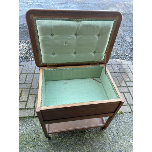 131 - Wheeled sewing box - 64 x 69 x 49 cm approx.