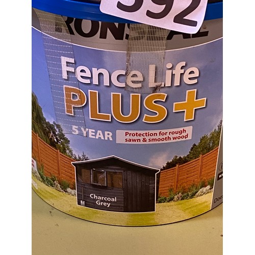 592 - Fence life plus - 5l charcoal grey paint - full