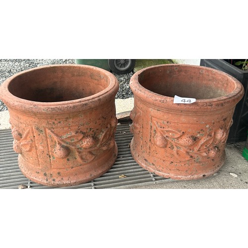 44 - 2 x plant pots - 30cms(H) x 40cms (Diameter) approx.