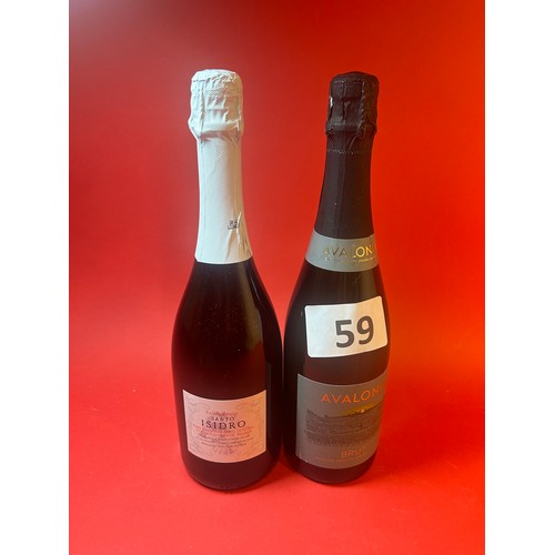 59 - 2 x bottles of sparking wine - one English and one Portuguese