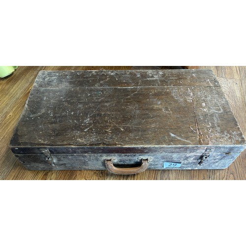 29 - Vintage carpenters box with various old tools