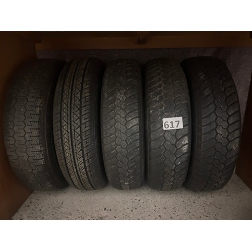 617 - 5 x wire wheels with tires for MGB