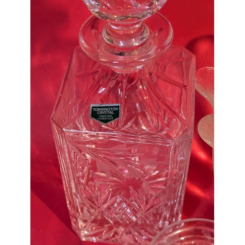 33 - Selection of glassware to include 'Torrington Crystal' decanter and ships decanter