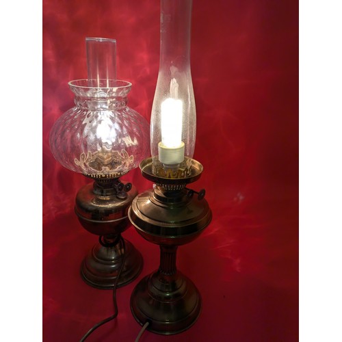 803 - 2 oil lamp style - electric lamps