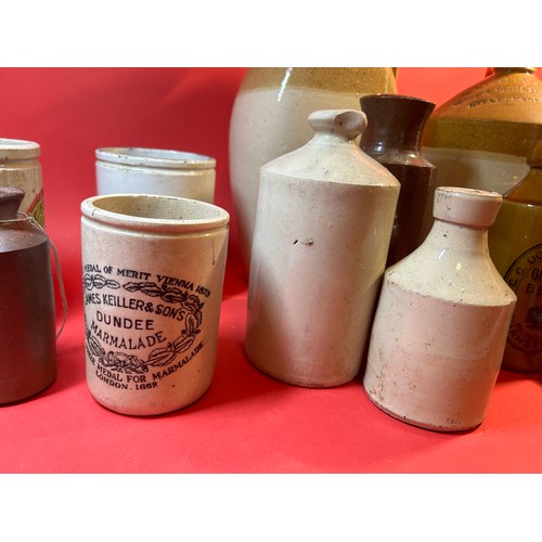 811 - Selection of various vintage stoneware including flagons, bottles etc