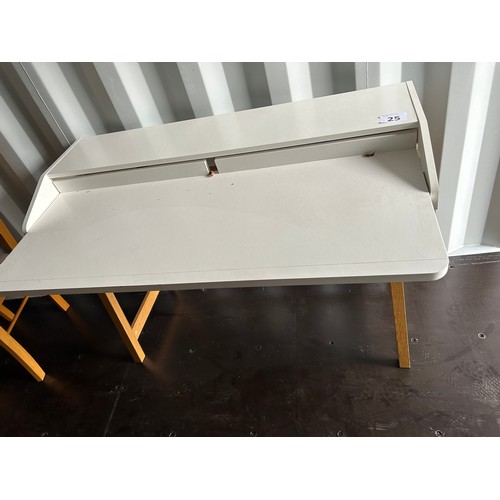 25 - Modern desk - 84cms (W) x 49cms  x 53cm approx.