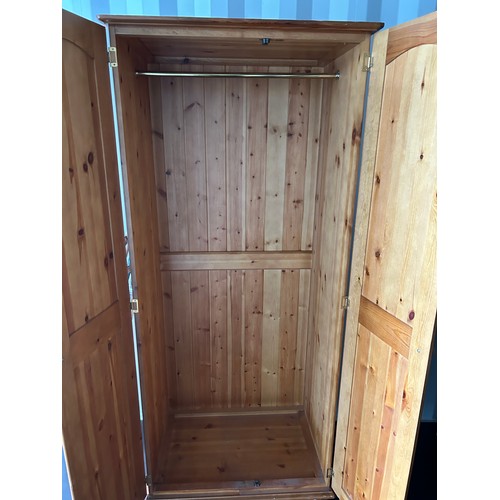 26 - Pine double wardrobe - 182cms(H) x 81 x 53cm approx.