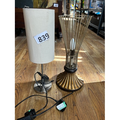 839 - 2 x lamps - Tested and working