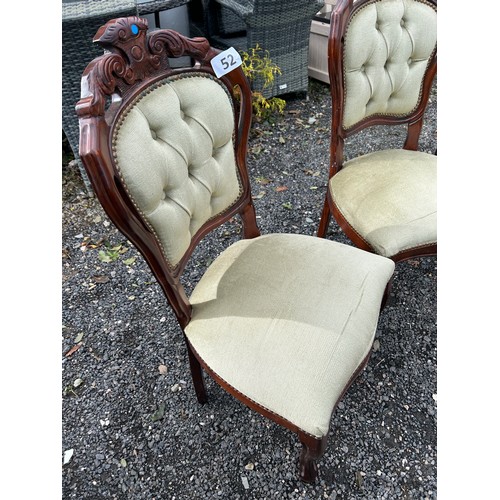 52 - 4 x ornate dining chairs