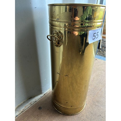 55 - Brass umbrella stand - 46cms(H) x 19cms approx.