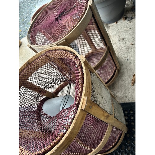 67 - 2 x handmade bentwood fishing traps