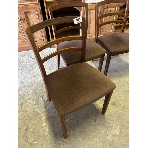 90 - 4 x G-Plan dining chairs - To be sold without seat pads as no fire labels