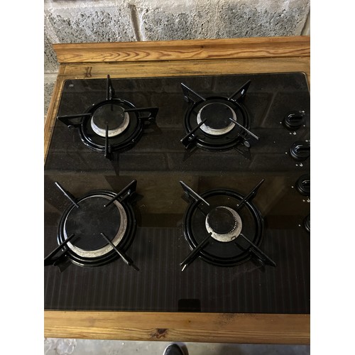 121 - Freestanding pine hob unit with storage cupboard under