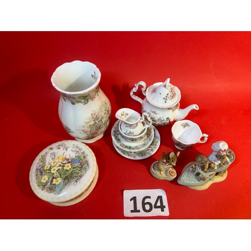 164 - Selection of Royal Doulton Brambley Hedge Collection & 2 X Beatrix Potter ornaments