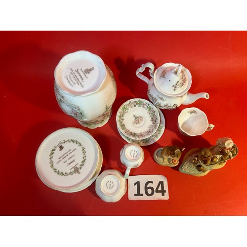 164 - Selection of Royal Doulton Brambley Hedge Collection & 2 X Beatrix Potter ornaments