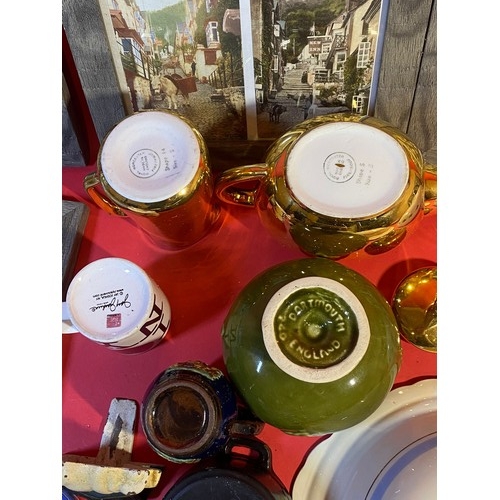 69 - Selection of various collectables/Bric-a-brac to include Pyrex dishes and Dartmouth pottery vase