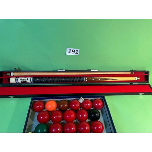 191 - Snooker Cue and balls